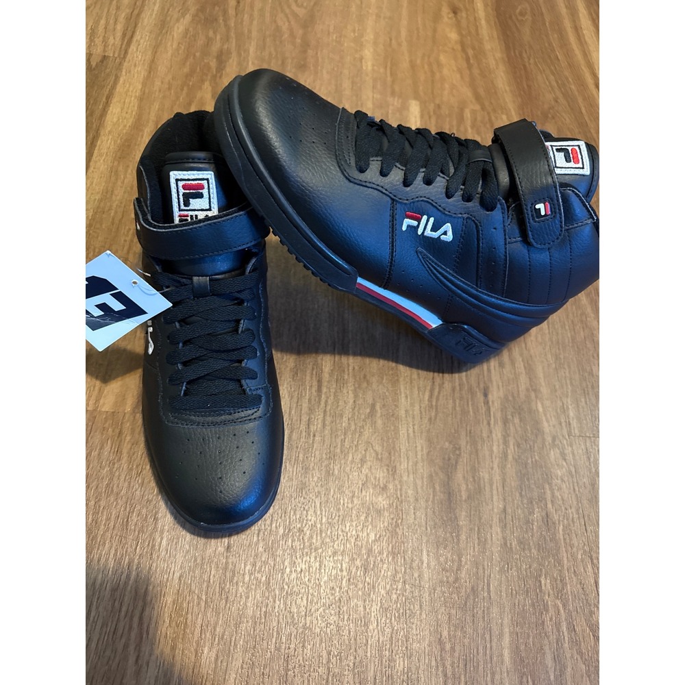 Fila F-13 Mens High Top Sneakers Black Red White 1VF059LX-970 Size 9.5 NEW
